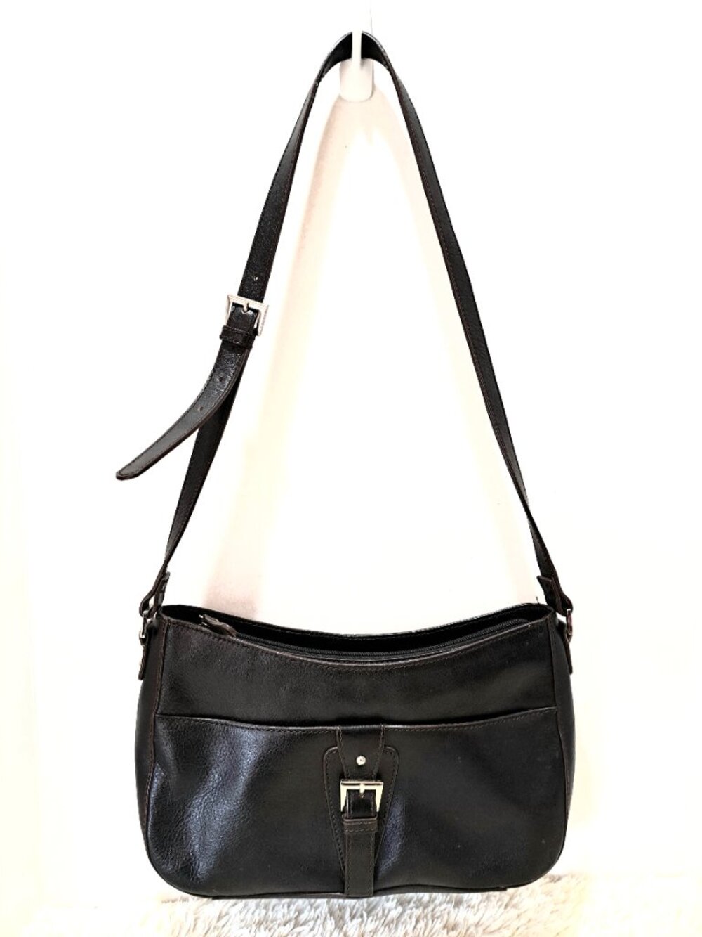 Etienne Aigner Dark Brown Leather Shoulder Bag